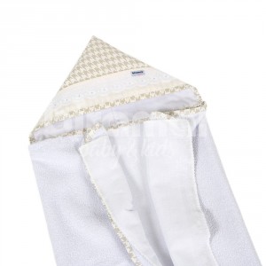 Toalha de Banho para Bebê Felpuda Revestida Fralda Solta Windsor Bege