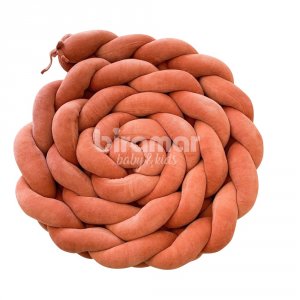 Trança Protetora de Berço e Cama Plush Ferrugem