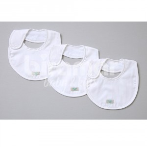 Trio de Babadores para Bebê Royal Branco, 3 peças Percal 300 Fios