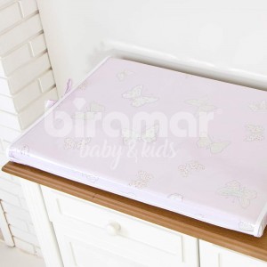 Trocador de Cômoda para Bebê Espuma 04 Estampado Bella Butterfly Rosa