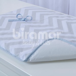 Trocador para Bebê Portátil Estampado Chevron Azul