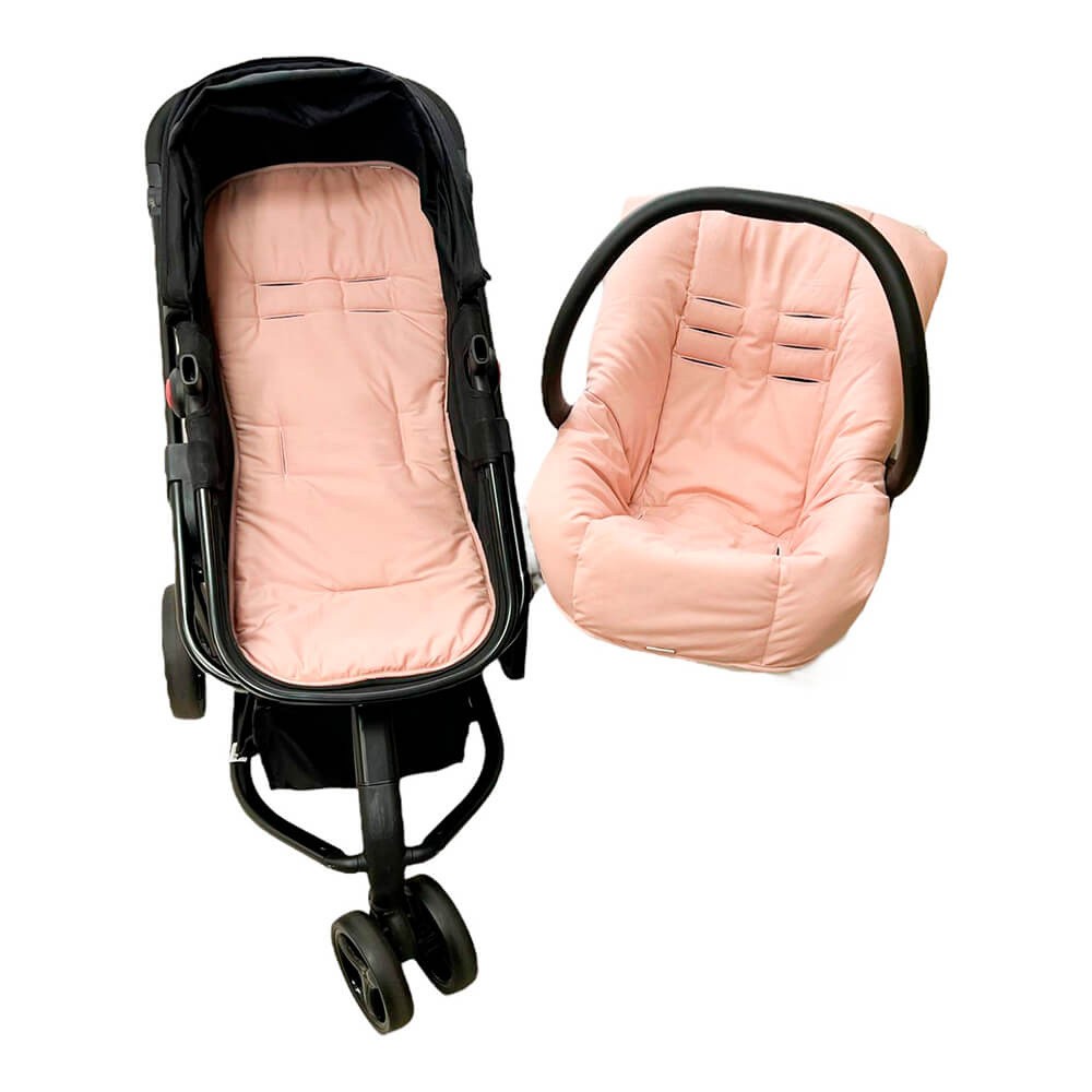 Conjunto Capa para Carrinho + Bebê Conforto Percal Rosê - Biramar Baby -  Todo conforto do mundo para o seu bebê