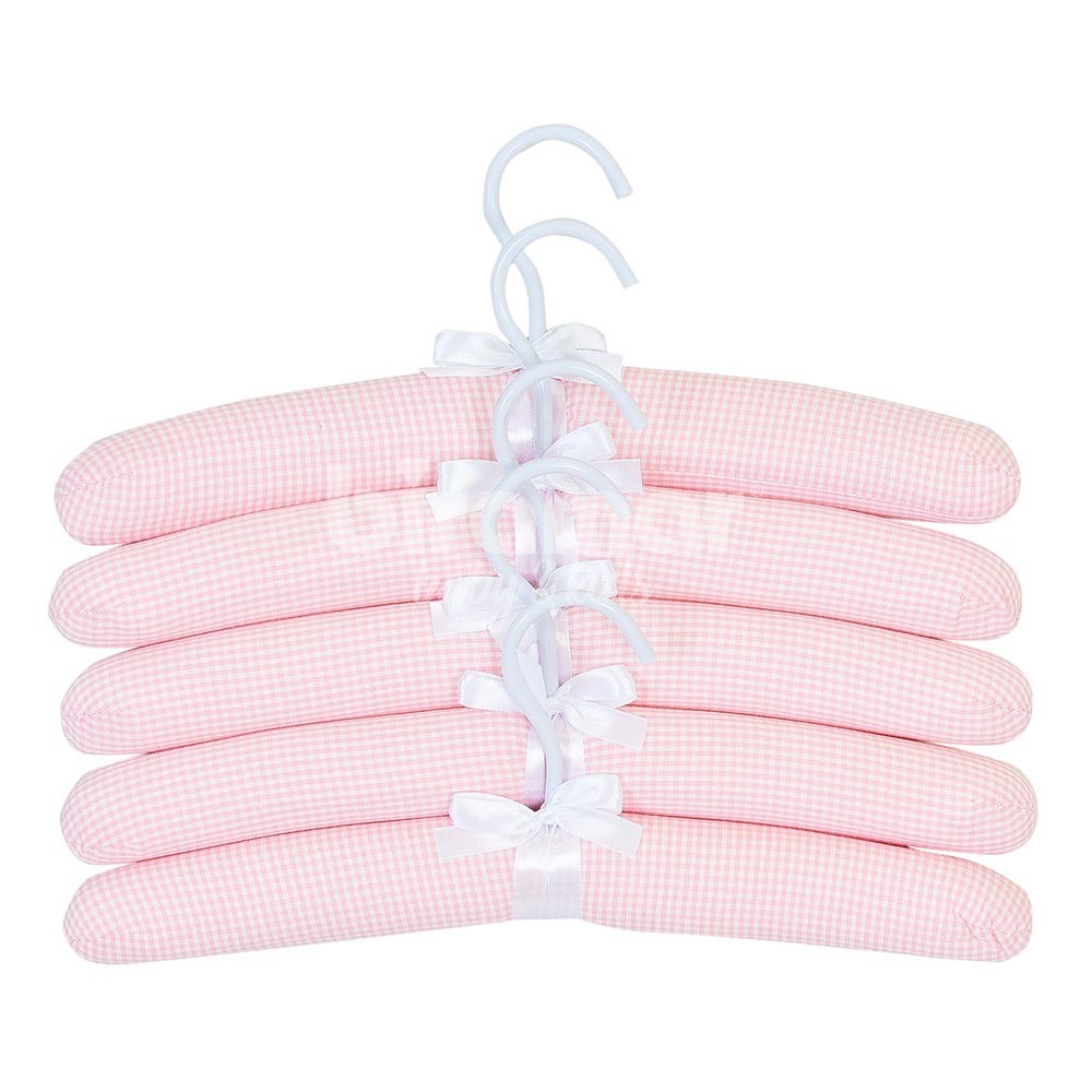 Cabides para Bebê 5 Peças Branco Xadrez Rosa - Biramar Baby - Todo conforto  do mundo para o seu bebê