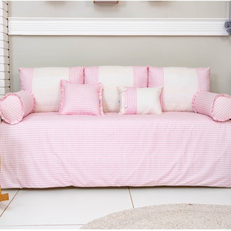 Kit Cama Babá 9 Peças com Saia Windsor Rosa