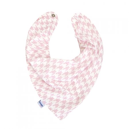 Babador Bandana para Bebê Pied Poule Rosa