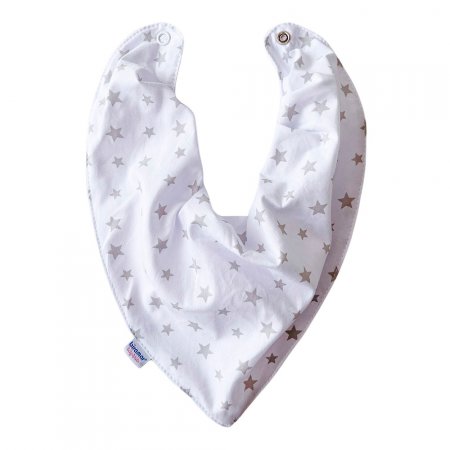 Babador Bandana para Bebê Stars Cinza