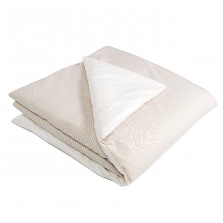 Edredom de Mini Cama Dupla Face e Duvet Estampa Xadrez Bege
