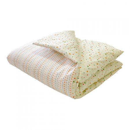 Edredom de Mini Cama Dupla Face e Duvet Estampa Popcorn / Mini Tribo