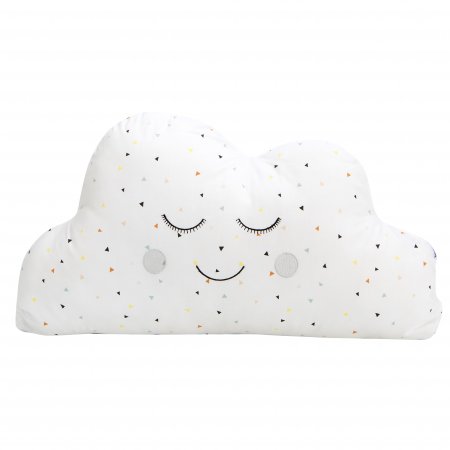 Almofada para Bebê Nuvem com Carinha New York Mini Triângulo Colorido