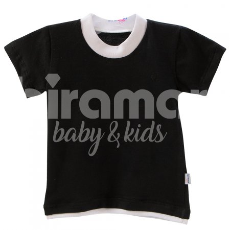 Camiseta para Bebê e Kids Manga Curta GG - Preto