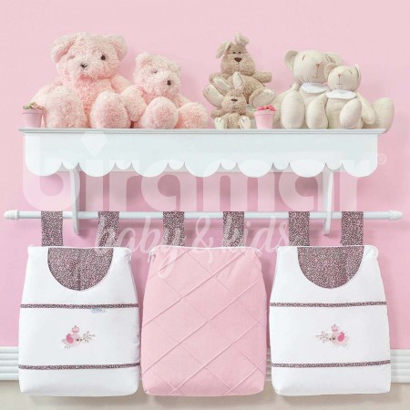 Porta Fraldas para Bebê 3 Peças Baby Oncinha Rosa