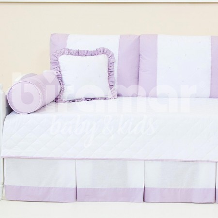 Kit Cama Babá 9 Peças com Saia Glamour Lilás