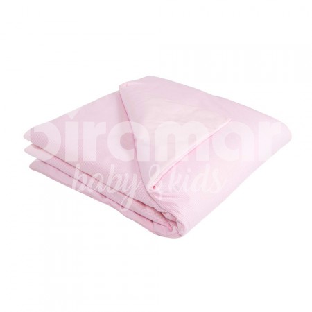 Edredom de Mini Cama Dupla Face e Duvet Estampa Xadrez Rosa