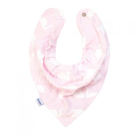 Babador Bandana para Bebê Cisne Rosa