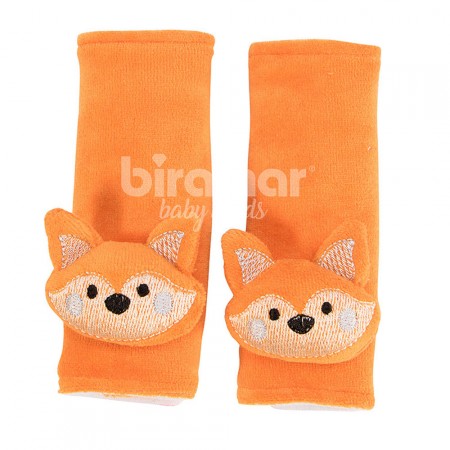 Protetor de Cinto para Bebê Plush Bordado Sweet Fox Laranja