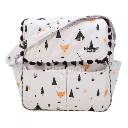 Bolsa com Trocador para Bebê Brooklyn Fox Preto
