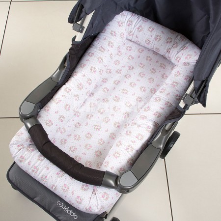 Ninho para Carrinho ou Moisés de Bebê Tiffany Floral Rosa