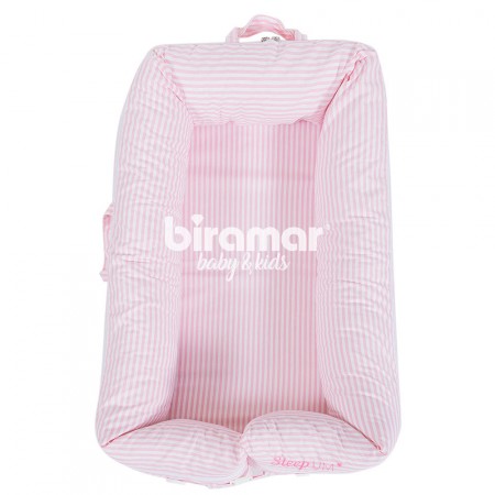 Bercinho Portátil Ninho para Bebê Sleep UM Master Listrado Rosa