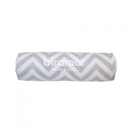 Rolinho Avulso para Mini Berço e Berço Chevron Cinza (46cm x 12cm)