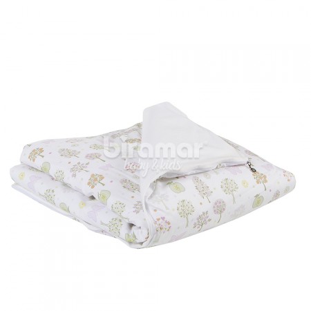 Edredom de Mini Cama Dupla Face e Duvet Estampa Bella Rosa