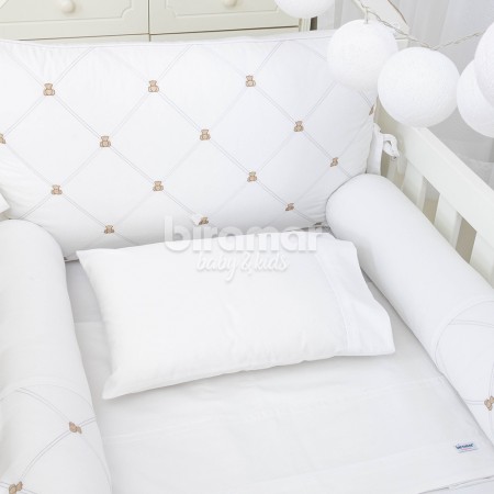 Kit Enxoval de Berço Theodore Rolos Branco 9 Peças