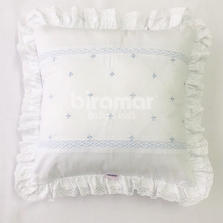 Almofada para Bebê 45x45  Marseille Branco/Azul