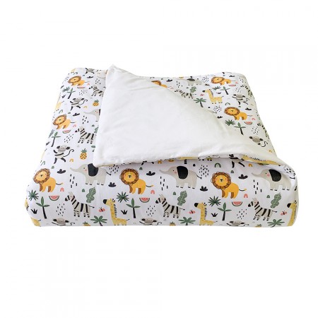 Edredom de Mini Cama Dupla Face e Duvet Estampa Selva