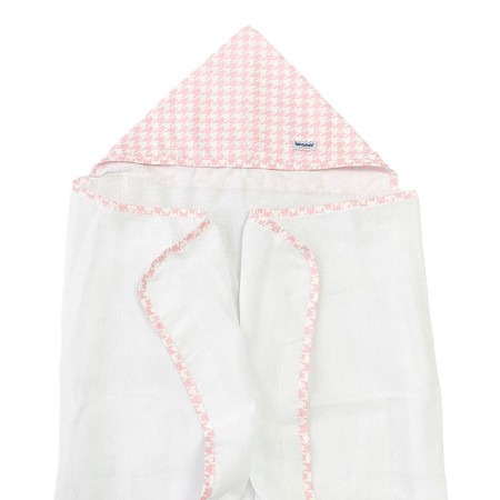 Toalha de Fralda para Bebê Com Capuz Windsor Rosa
