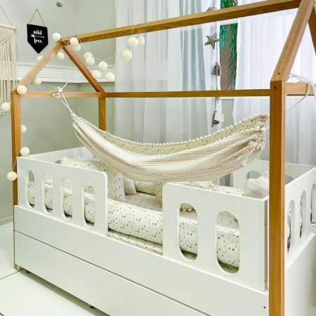 Rede para Cama Montessoriana Dupla Face Popcorn / Mini Tribo