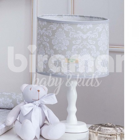 Abajur para Quarto de Bebê Vintage Damask Branco