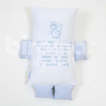 Almofada para Bebê Soninho Oração Anjo da Guarda Bracinho Azul