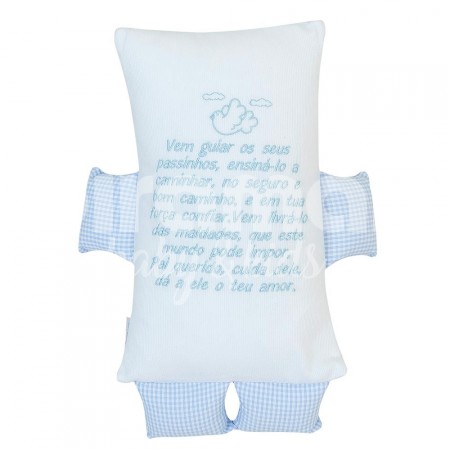 Almofada para Bebê Soninho Oração Pai Querido Bracinho Azul