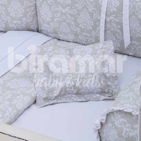 Almofadinha para Bebê Estampa Damask Branco