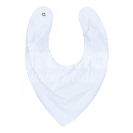 Babador Bandana para Bebê Piquet Branco 100% Algodão