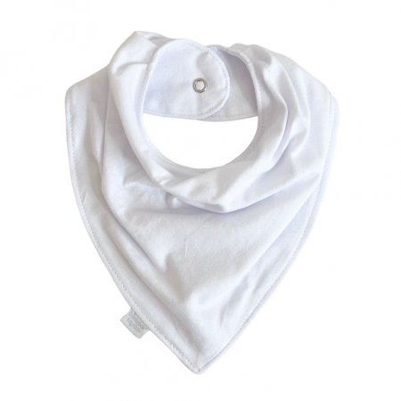 Babador Bandana para Bebê 100% Algodão Malha Branco