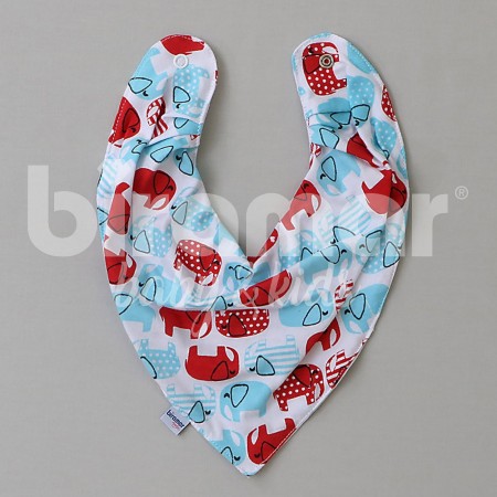 Babador Bandana para Bebê Elefantinho Azul