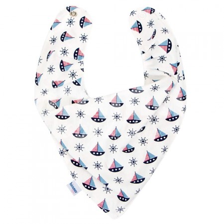 Babador Bandana para Bebê Barquinho Marinho