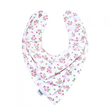 Babador Bandana para Bebê Floral Rosa 100% Algodão