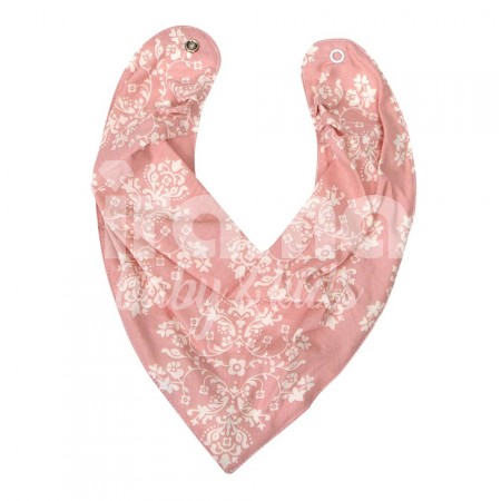 Babador Bandana para Bebê Jardim Secreto Arabesco Rosa