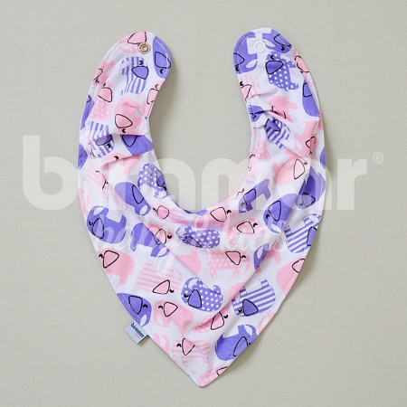 Babador Bandana para Bebê Elefantinho Rosa