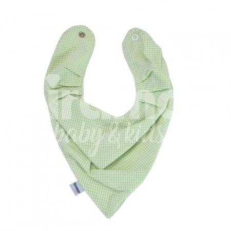 Babador Bandana para Bebê Xadrez Verde 100% Algodão