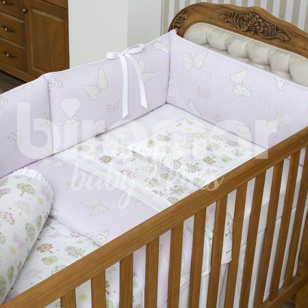 Kit Enxoval de Berço Bella Butterfly Rosa 7 peças