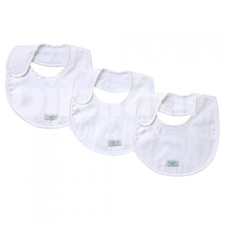 Trio de Babadores para Bebê Royal Branco, 3 peças