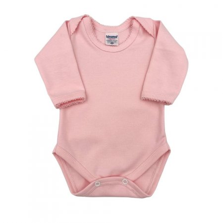 Body para Bebê Manga Longa P Suedine 100% Algodão Picô - Rosa