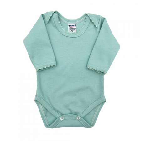 Body para Bebê Manga Longa RN Suedine 100% Algodão Picô - Verde
