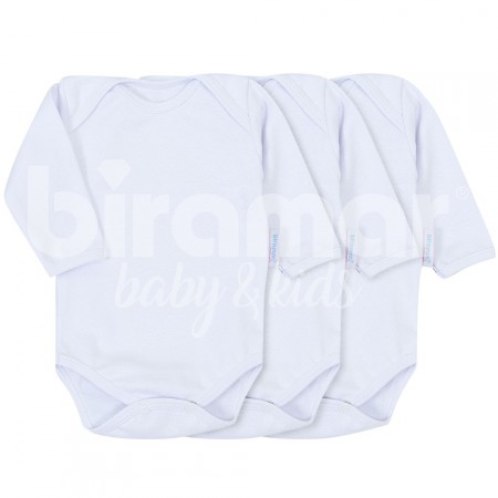 Body para Bebê 3 Peças Manga Longa G - Branco