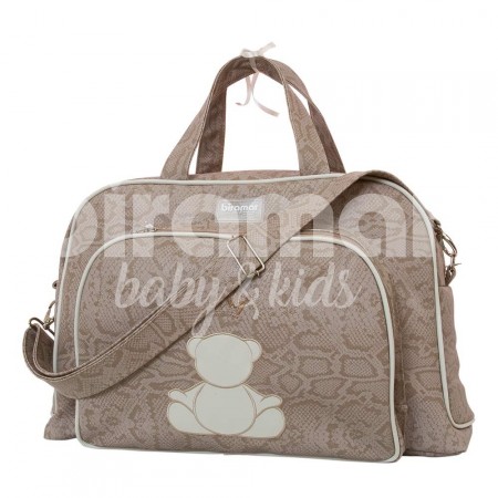 Bolsa com Trocador para Bebê Animal Print Theodore Bege