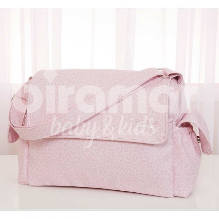 Bolsa com Trocador para Bebê Leopard Pink