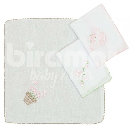 Boquinha Fralda Cremer 3 Peças para Bebê Provençal Rosa
