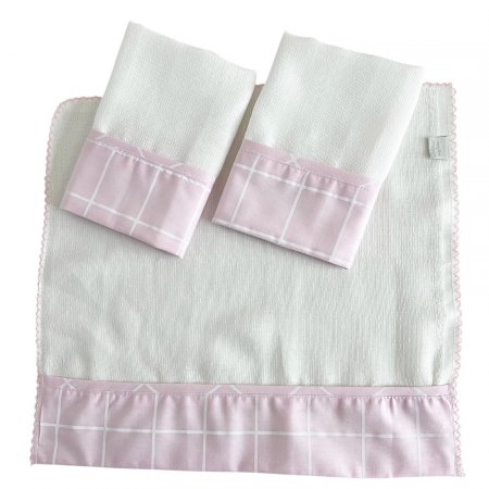 Boquinha Fralda Cremer 3 Peças para Bebê Boston Rosa